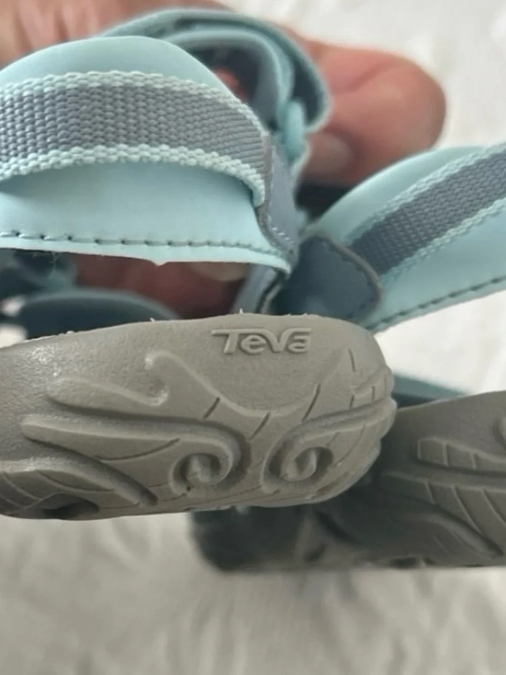 Teva Sandals, For Girls, Size 13, Color Light Blue, Gently Used.